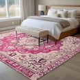 thumbnail image 5 of Boho Pink Large Area Rugs for Bedroom Living Room, Soft Non Slip Carpet Bedside Rug, Middle Century Boho Geometric Abstract Southwestern Rectangular Floor Cover Kitchen Accent Rug 8'x10' for Office, 5 of 9