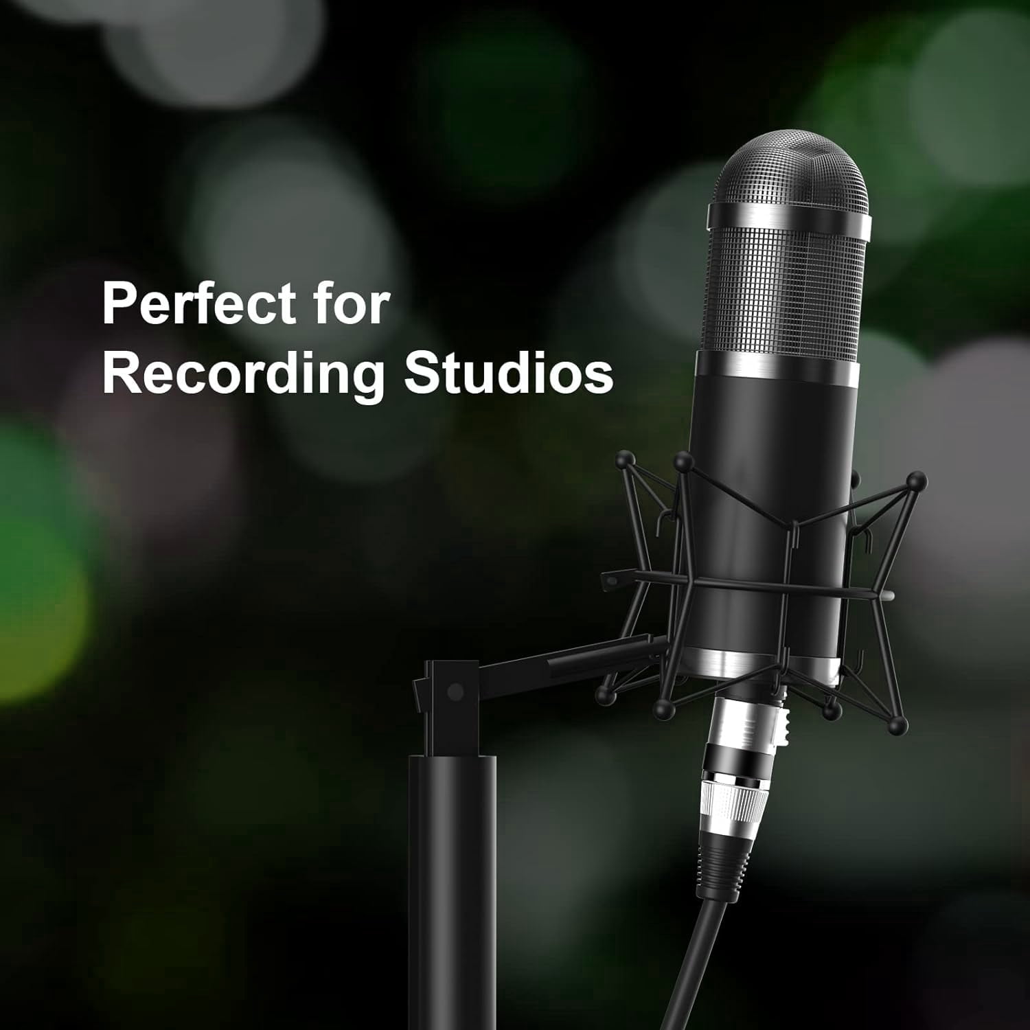 EBXYA XLR Cable Male to Female 2-Pack 3m Audio Cable with Durable Black Connectors & Oxygen-Free Copper for Live Sound, Studio Recording & Home Studio