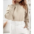 thumbnail image 2 of Sherrylily Women Chiffon Work Blouse Puff Long Sleeve Office Loose Shirt Casual Tops, 2 of 6