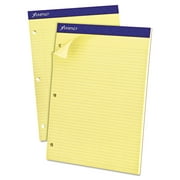 Angle View: Ampad Double Sheets Pad Narrow/Margin Pad 8 1/2 x 11 3/4 Canary 100 Sheets 20246