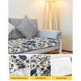 thumbnail image 4 of Navy Blue Floral Couch Cushion Covers Stretch, Washable Sofa Seat Covers Individual Seat Cushion Sofa Slipcovers Spring Vintage Blossom Botanical Couch Cover Furniture Protector S-1PCS, 4 of 7