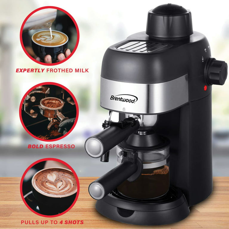 Coffee Machine, Gourmia 15-Bar Espresso Maker with Powerful Frothing Wand  with 1.2L Removable Water Reservoir