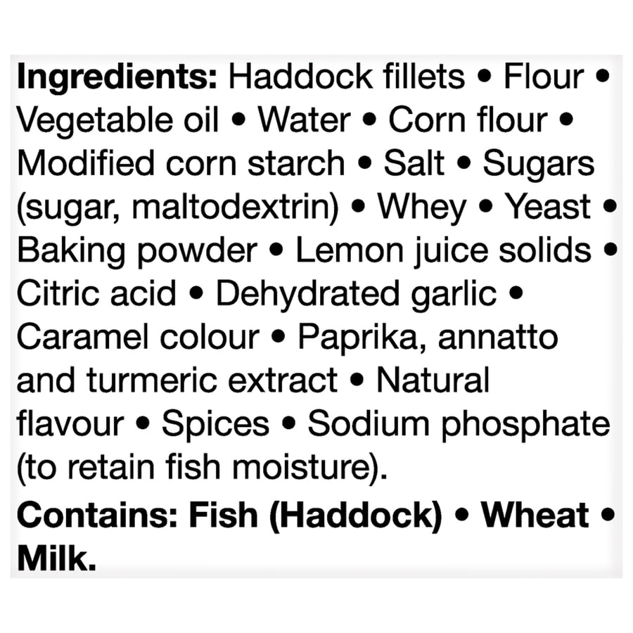 BlueWater Seafoods Crunchy Breaded Haddock, Wild Caught Haddock, Frozen, 7 Count, 525 g, Crunchy breaded haddock fillets