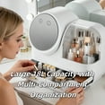 thumbnail image 3 of 2026 New Mirror Fan Makeup Case, Large Capacity LED Light Mirror Makeup Storage Box, Cosmetic Storage Display Case with Practical Organizing Drawers for Valentine's Day Gifts (White), 3 of 8