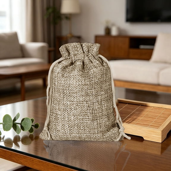 VKQNRGS Burlap Gift Bags with Drawstring,Premium Linen Jewelry Pouches, Burlap Favor Sacks, Rustic Gift Wrap Pouche for Wedding Favors, Party, Advent, Christmas, DIY Craft,Beige