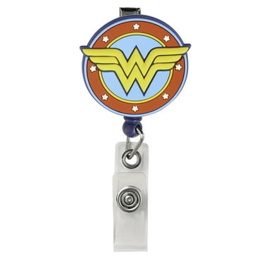 DC Wonder Woman Badge Reel, 26-inch Retractable ID Card Badge Holder with Alligator Clip