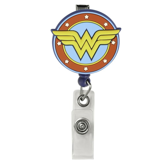 DC Wonder Woman Badge Reel, 26-inch Retractable ID Card Badge Holder with Alligator Clip