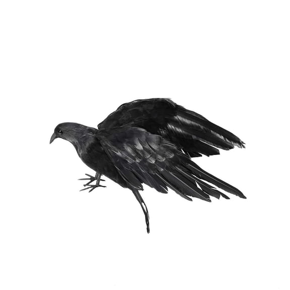 Hohaski Realistic Crows Lifesize Extra Large Handmade Black Feathered Crow for Halloween Decorations Birds