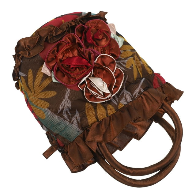 UPGRATOR Multicolor Flower Clutch Purse for Dressy Events with Floral Bucket Bag Design