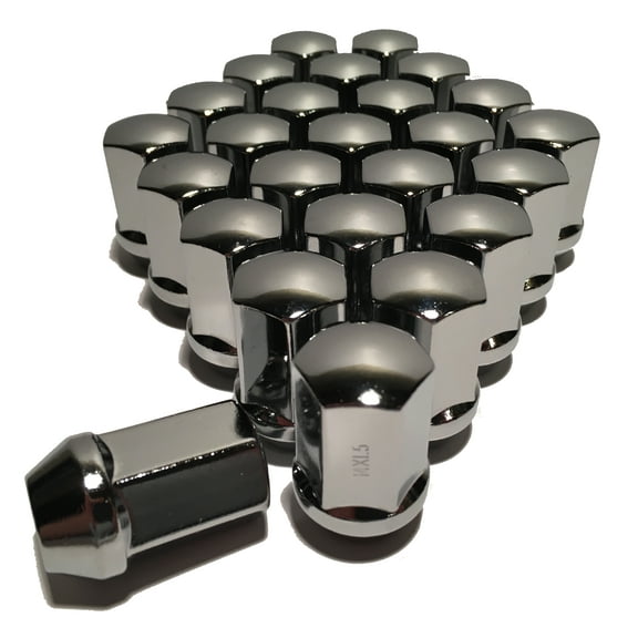 25 Chrome 14x1.5 OEM Acorn Lug Nuts Large Seat Factory Wheel Rim Lugs 1.5" Tall