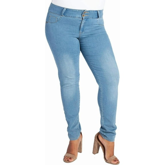 My Fit Jeans - Light Wash: Women's Stretch Denim Jeans with Pockets, Size 22-28