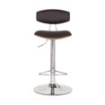thumbnail image 7 of Erik Adjustable Brown Faux Leather Swivel Barstool with Chrome Base, 7 of 7