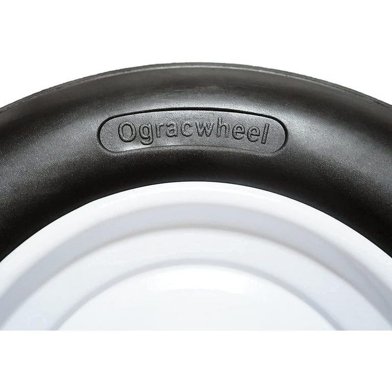 Wheelbarrow Tires 4.80/4.00-8 with 5/8 Bearing, 3.5-6 Hub Flat Free 16  inch Solid Rubber Tire Replacement Wheelbarrow Wheel 4.80-8 for Wheel  Barrel