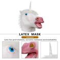 thumbnail image 5 of Máscara de cabeza de unicornio, máscara de caballo aterrador, máscara de látex para disfraces de fiesta o Halloween (blanca), 5 of 5