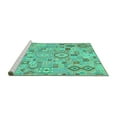 thumbnail image 2 of Ahgly Company Machine Washable Indoor Rectangle Southwestern Turquoise Blue Country Area Rugs, 2' x 5', 2 of 4