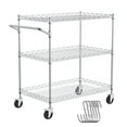 thumbnail image 1 of VEVOR Kitchen Utility Cart, 3 Tier, 661LBS Capacity Wire Rolling Cart with 80mm Deep Basket Curved Handle, 1 of 9