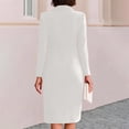 thumbnail image 4 of Sheghy Women Fall Collared Long Sleeve Knee Length Dress Single Button Waist, 4 of 5