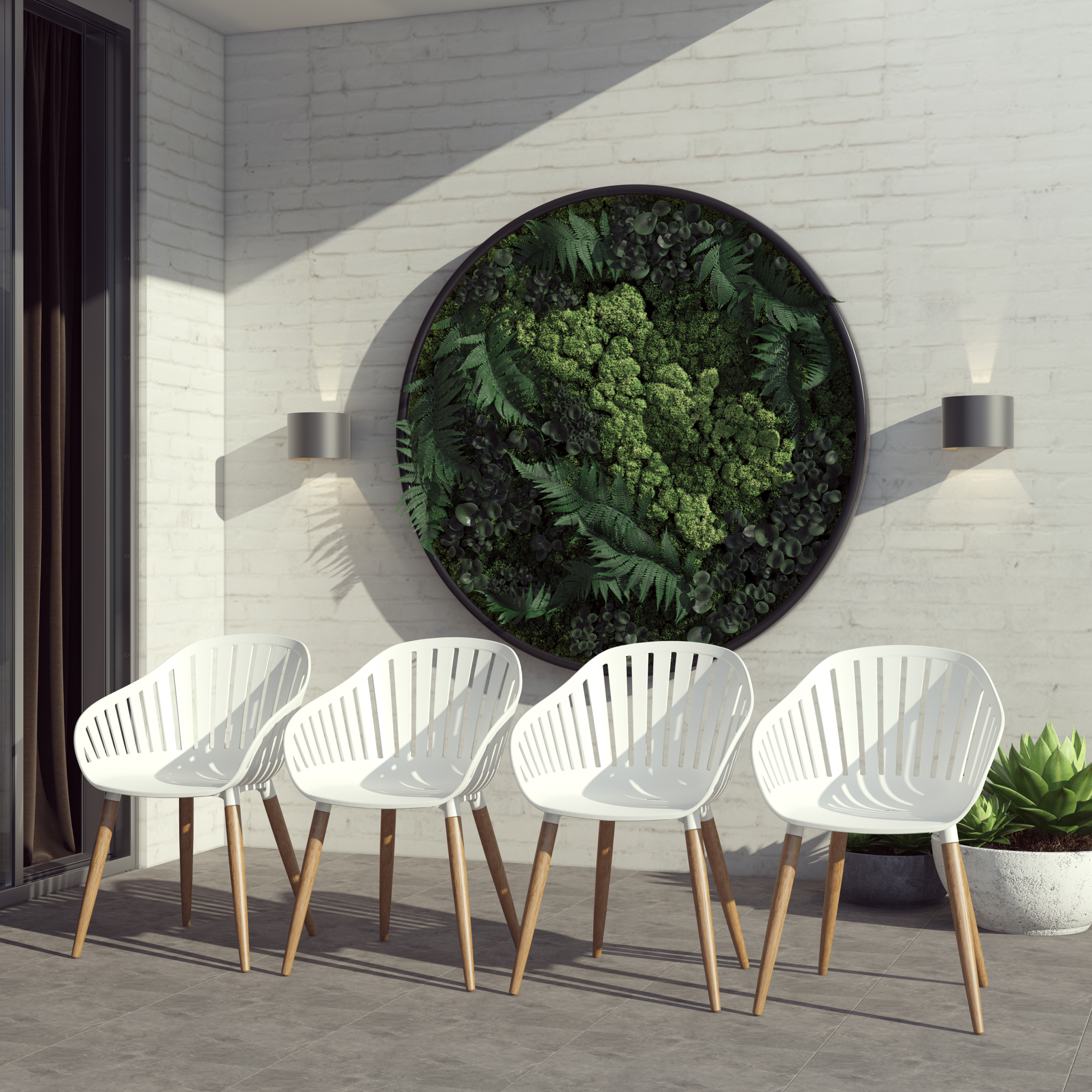 Amazonia Assen 4-Piece Chair Set, Eucalyptus Wood Legs, Ideal for Outdoors and Indoors