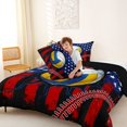 thumbnail image 4 of Manfei Volleyball Us Flag Full Size Comforter Sets,Retro Sport Games Bedding Comforter Set,Blue Yellow,Black Reversible,3pcs,1 Comforter and 2 Pillowcases, 4 of 7