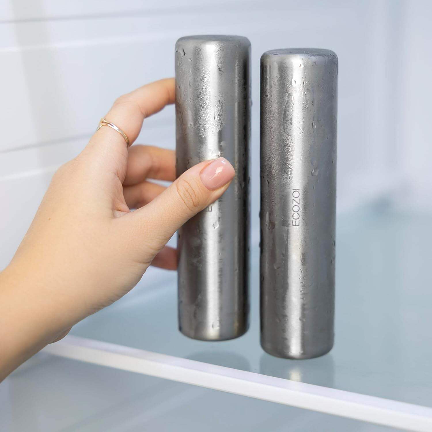 Stainless Steel Ice Packs For Lunch Bags and Coolers, 4 Pack Cylinder Shape