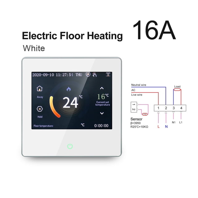 WiFi Smart Thermostat Heating Temperature Controller With Celsius/Fahrenheit LED Touch Screen Work Home ,Easy to Install