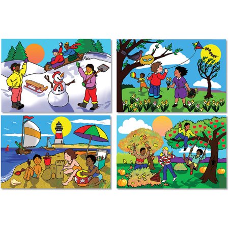 Seasons Puzzle Set - Melissa & Doug Four Seasons Floor Puzzle - Winter, Spring, Summer, and Fall (48 pcs)