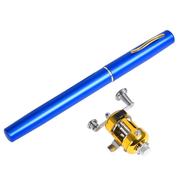 Fishing rod and reel combination set mini telescopic portable pocket pen-style fishing rod and reel set aluminum alloy fishing accessories