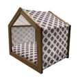 thumbnail image 2 of Colorful Pet House, Colorful Prehistoric Folkloric Motif Ornate First Nation, Outdoor & Indoor Portable Dog Kennel with Pillow and Cover, 5 Sizes, Multicolor, by Ambesonne, 2 of 5