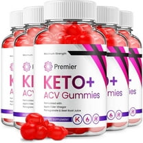 5 Pack Premier Keto ACV Gummies - Official - Keto Premiere ACV Advanced Formula Plus Apple Cider Vinegar Dietary Supplement B12 Beet Root Juice Men Women 300 Gummies