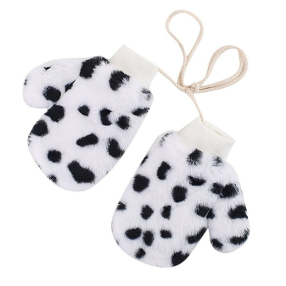 TAIAOJING Kids Winter Warm Sports Gloves Boys Thickening Snow Outdoor Girls Pattern th Leopard Gloves
