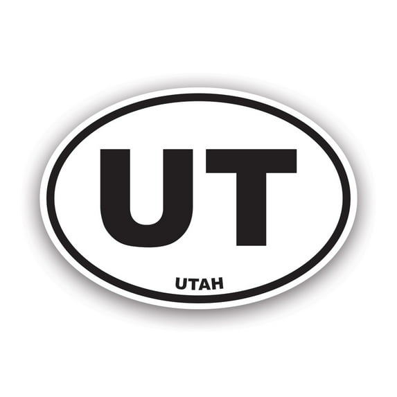 Utah Euro Oval Sticker Decal - Self Adhesive Vinyl - Weatherproof - Made in USA - ut