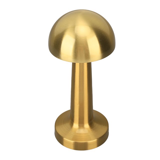 Portable Table Lamp, Cordless Electroplating And Drawing Desk Table Light Mushroom Gold For Office