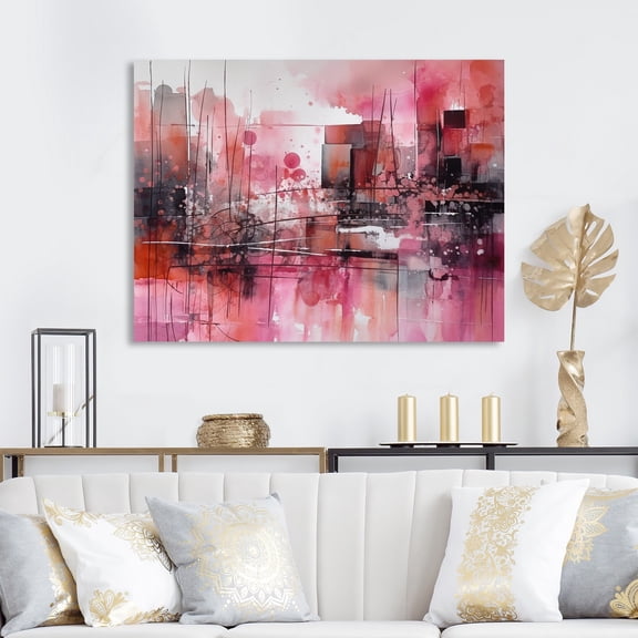 DESIGN ART Designart "Modernist Expressions Iii" Modern Midcentury Canvas Print 32 in. wide x 24 in. high