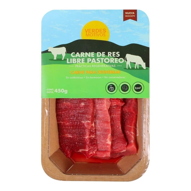 Carne para deshebrar Verdes motivos congelada de libre pastoreo 450 g congelado