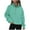 Blue, variant on Yghzkop Women's Quarter Zip Fleece Pullover Thumbhole Cropped Hoodie Stand Collar thermal Top Winter Workout Running Jacket 2025 Athletic Wear Outerwear