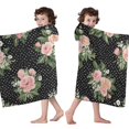 thumbnail image 4 of Pioneer Flower Floral Print Pattern Hooded Bath Towel，60"x35" for Ages 3 To 12 Kids, Quick Dry Lightweight Soft Microfiber Hood Beach Towel Cover Up for Kids, 4 of 7