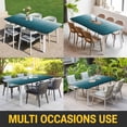thumbnail image 5 of Blue Ombre Table Cloths for 5 Foot Rectangle Tables, Contemporary Gradient Abstract Art Patio Waterproof Elastic Fitted Tablecloths, Washable Rectangular Table Cover for Camping, 5 of 8