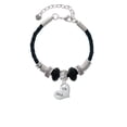 thumbnail image 2 of Delight Jewelry Silvertone Naughty or Nice Heart with Crystals Middle Sister Celtic Knot Leather Bead Bracelet, 7"+2" Extender, 2 of 4