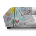 thumbnail image 3 of Space Soft Flannel Fleece Throw Blanket, Cartoon Sun Planets of Solar System Fun Celestial Chart Baby Kids Nursery Theme, Cozy Plush for Indoor and Outdoor Use, 60" x 80", Multicolor, by Ambesonne, 3 of 6