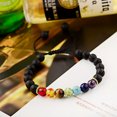 thumbnail image 5 of EOEMY 8mm 7 Color Beads High Quality Natural Lava Adjustable Braided 7 Chakra Bracelet, 5 of 6