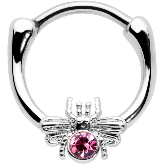 Body Candy 16G 316L Stainless Steel Septum Jewelry Pink Ultra Fly Daith Tragus Cartilage Clicker 8mm