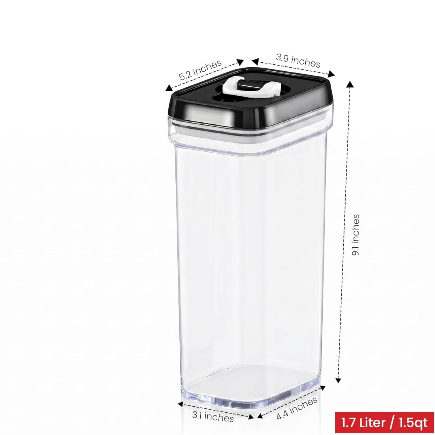 Food Storage Containers with Lids – 4 Piece Set Air Tight Kitchen Storage Containers Clear Pantry Organization and Storage Set - Keeps your Food Fresh & Dry