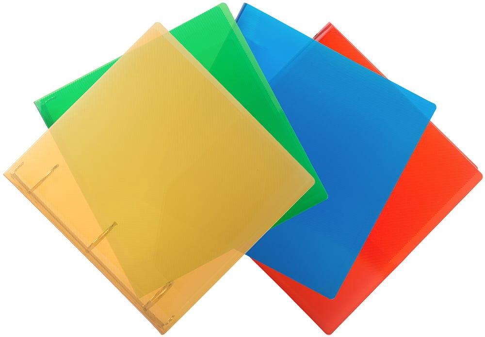 JAM Paper Plastic 2 Inch Binders, 3 Metal Rings, Assorted, 4 Per Pack