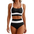 thumbnail image 1 of Plus Size Bikini Top V-Neck Ruffled Tunic with Ring Straps Push-Up Padded Swimsuit, Plus Size Bikini Sets, 1 of 6