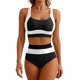 thumbnail image 2 of Tankini de moda para mujer, sin mangas, patchwork, bikini, traje de baño push-up, acolchado, conjuntos de blusa, traje de baño de dos piezas para mujer, trajes de baño tankini para mujer, traje de bañ, 2 of 6