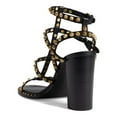 thumbnail image 3 of FSJ Women Open Toe Studded Rivets Gladiator Sandals Ankle Strap Buckle Chunky High Heels Cocktail Party Fashion Dressy Shoes Size 10.5 Black, 3 of 5