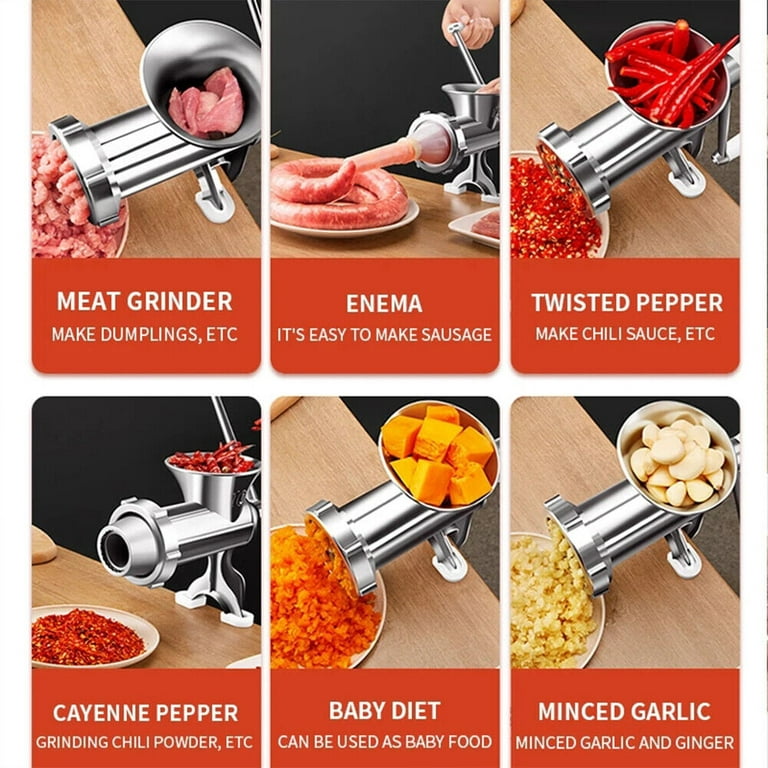 Tebru Household Kitchen Manual Meat Grinder Hand Crank Meat Pepper Mincer  Grinding Machine,Manual Meat Grinder,Hand Crank Meat Grinder 