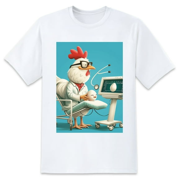 Basic Oversize Tees For WomenChicken Loose Boyfriend Shirts Casual Blouse round neck