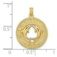 thumbnail image 3 of Diamond2Deal 14K Yellow Gold MARCO ISLAND Circle with Dolphins Pendant for Women, 3 of 4