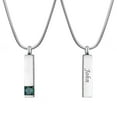 thumbnail image 2 of Anavia Personalized Birthstone Bar Cremation Jewelry Pendant Keepsake Memorial Urn Necklace for Human Ashes Container Free Engraving Funnel Kit and Velvet Box Ship Next Day! [December - Turquoise], 2 of 13